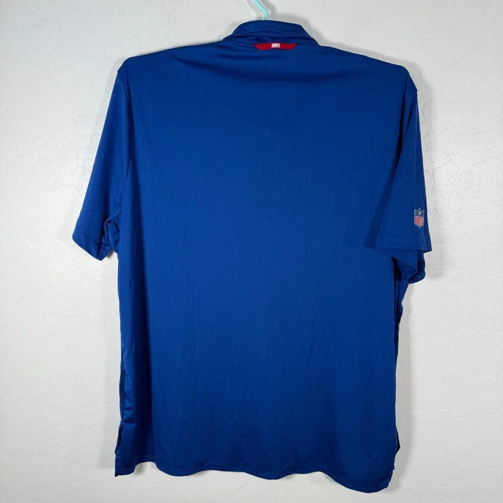 New York Giants Polo Shirt Mens 2XL Blue Team Issued NFL‎ Football Nike Dri Fit